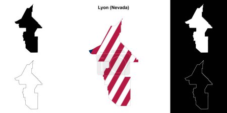 Conjunto de mapas de contorno del Condado de Lyon (Nevada)