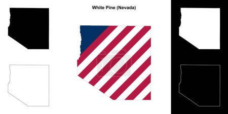 White Pine County (Nevada) umrissenes Kartenset
