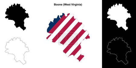 Boone County (West Virginia) outline map set