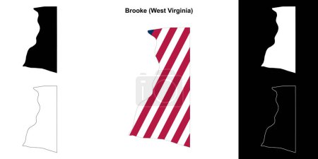 Brooke County (West Virginia) outline map set
