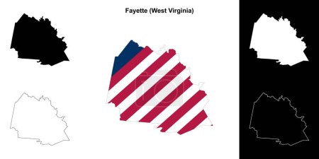 Fayette County (West Virginia) umrissenes Kartenset