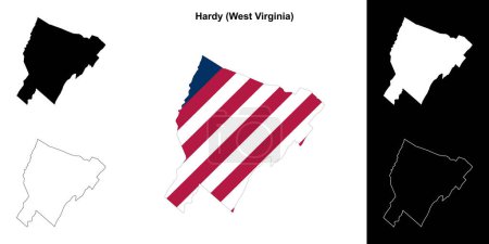 Hardy County (West Virginia) outline map set