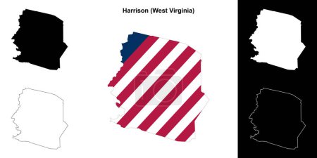 Harrison County (West Virginia) outline map set