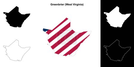 Condado de Greenbrier (Virginia Occidental) esquema mapa conjunto