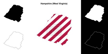 Hampshire County (West Virginia) umrissenes Kartenset