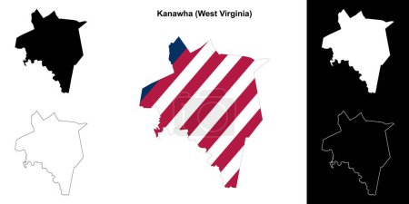 Kanawha County (West Virginia) outline map set