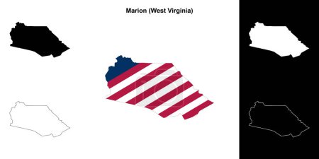 Marion County (West Virginia) outline map set
