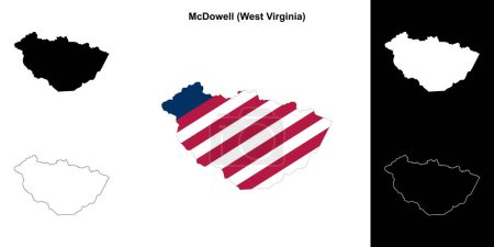 McDowell County (West Virginia) outline map set