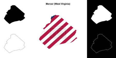 Mercer County (West Virginia) outline map set
