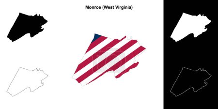 Monroe County (West Virginia) outline map set
