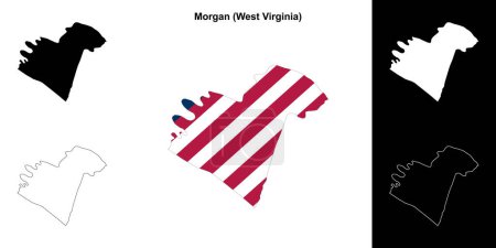 Téléchargez les illustrations : Morgan County (Virginie-Occidentale) schéma carte - en licence libre de droit
