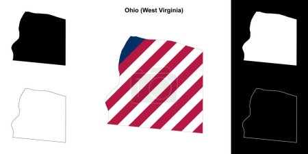 Ilustración de Conjunto de mapas del Condado de Ohio (Virginia Occidental) - Imagen libre de derechos