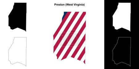 Condado de Preston (Virginia Occidental) esquema mapa conjunto