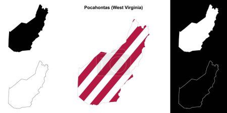 Pocahontas County (West Virginia) outline map set