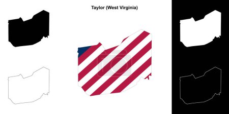 Conjunto de mapas de contorno del Condado de Taylor (Virginia Occidental)