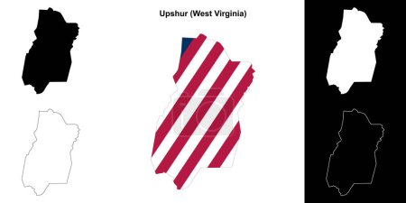 Condado de Upshur (Virginia Occidental) esquema mapa conjunto