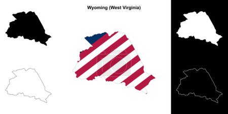 Wyoming County (West Virginia) outline map set