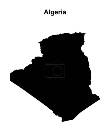 Argelia mapa contorno en blanco
