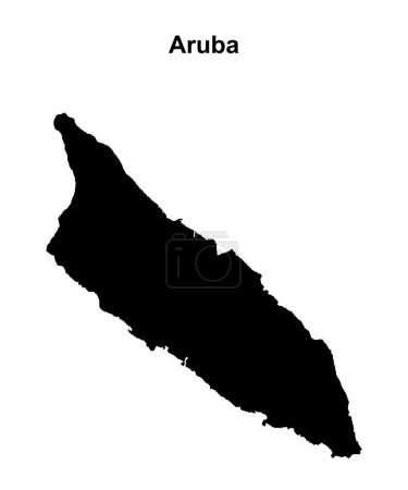 Mapa del contorno en blanco de Aruba
