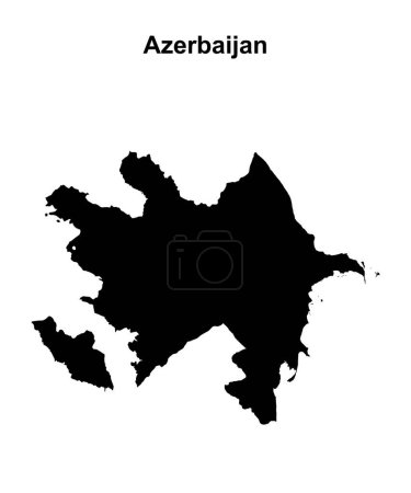 Illustration for Azerbaijan blank outline map - Royalty Free Image