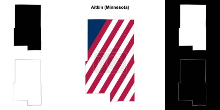 Aitkin County (Minnesota) outline map set