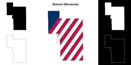 Beltrami County (Minnesota) outline map set
