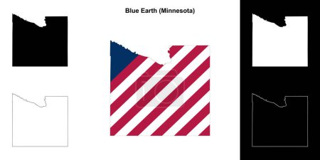 Blue Earth County (Minnesota) outline map set