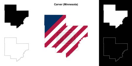Carver County (Minnesota) outline map set