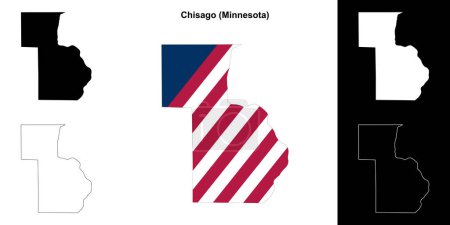 Chisago County (Minnesota) outline map set
