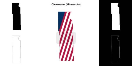 Clearwater County (Minnesota) outline map set