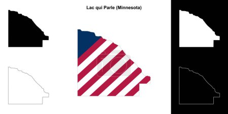 Lac qui Parle County (Minnesota) outline map set