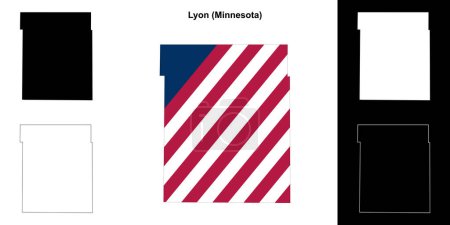 Lyon County (Minnesota) outline map set