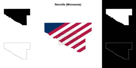 Renville County (Minnesota) outline map set