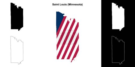 Saint Louis County (Minnesota) outline map set
