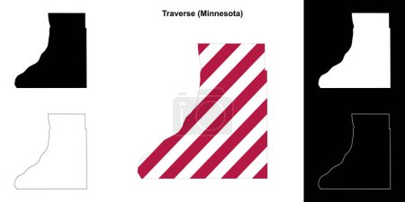 Traverse County (Minnesota) umrissenes Kartenset