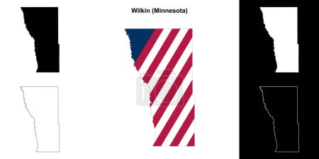 Wilkin County (Minnesota) outline map set