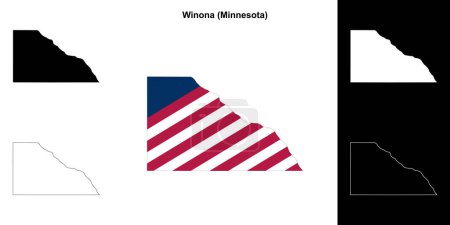 Téléchargez les illustrations : Winona County (Minnesota) schéma carte - en licence libre de droit