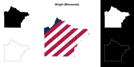 Condado de Wright (Minnesota) esquema mapa conjunto