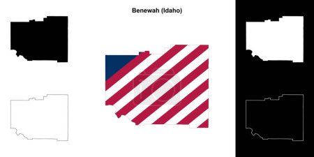Benewah County (Idaho) outline map set