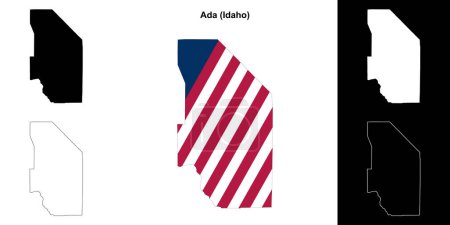 Ada County (Idaho) outline map set