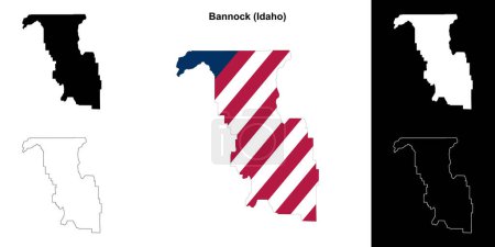Bannock County (Idaho) outline map set