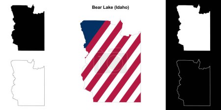 Bear Lake County (Idaho) outline map set