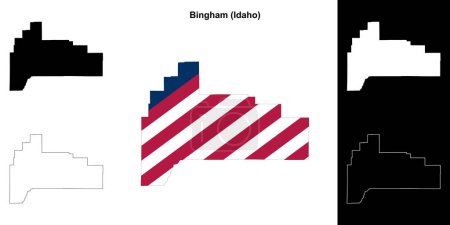 Bingham County (Idaho) outline map set