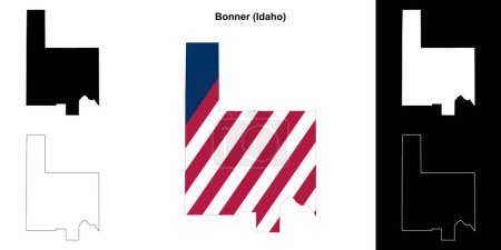 Bonner County (Idaho) outline map set