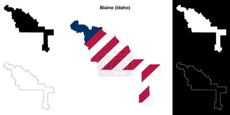 Blaine County (Idaho) outline map set