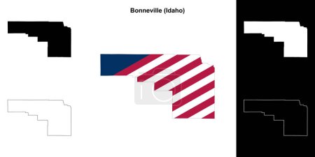 Bonneville County (Idaho) outline map set