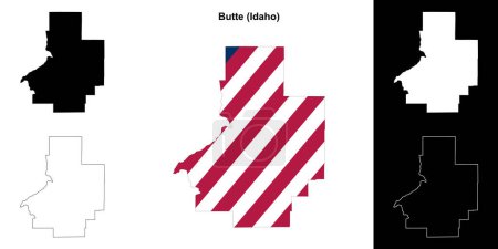 Butte County (Idaho) outline map set