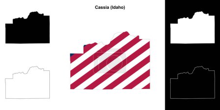 Cassia County (Idaho) outline map set