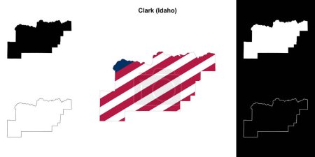 Conjunto de mapas esquemáticos del Condado de Clark (Idaho)