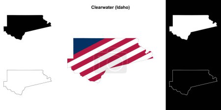 Clearwater County (Idaho) outline map set